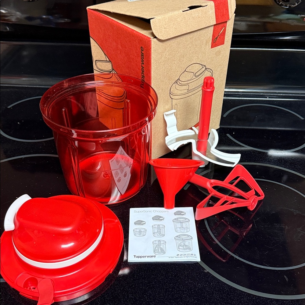 Tupperware Power Chef Supersonic Chopper Gen II - Red Chili Tall
